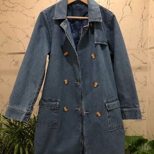 Blue jean trench coat